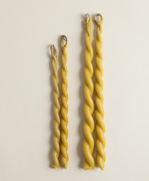 Collepino Beeswax Double Wick Twisted Candles